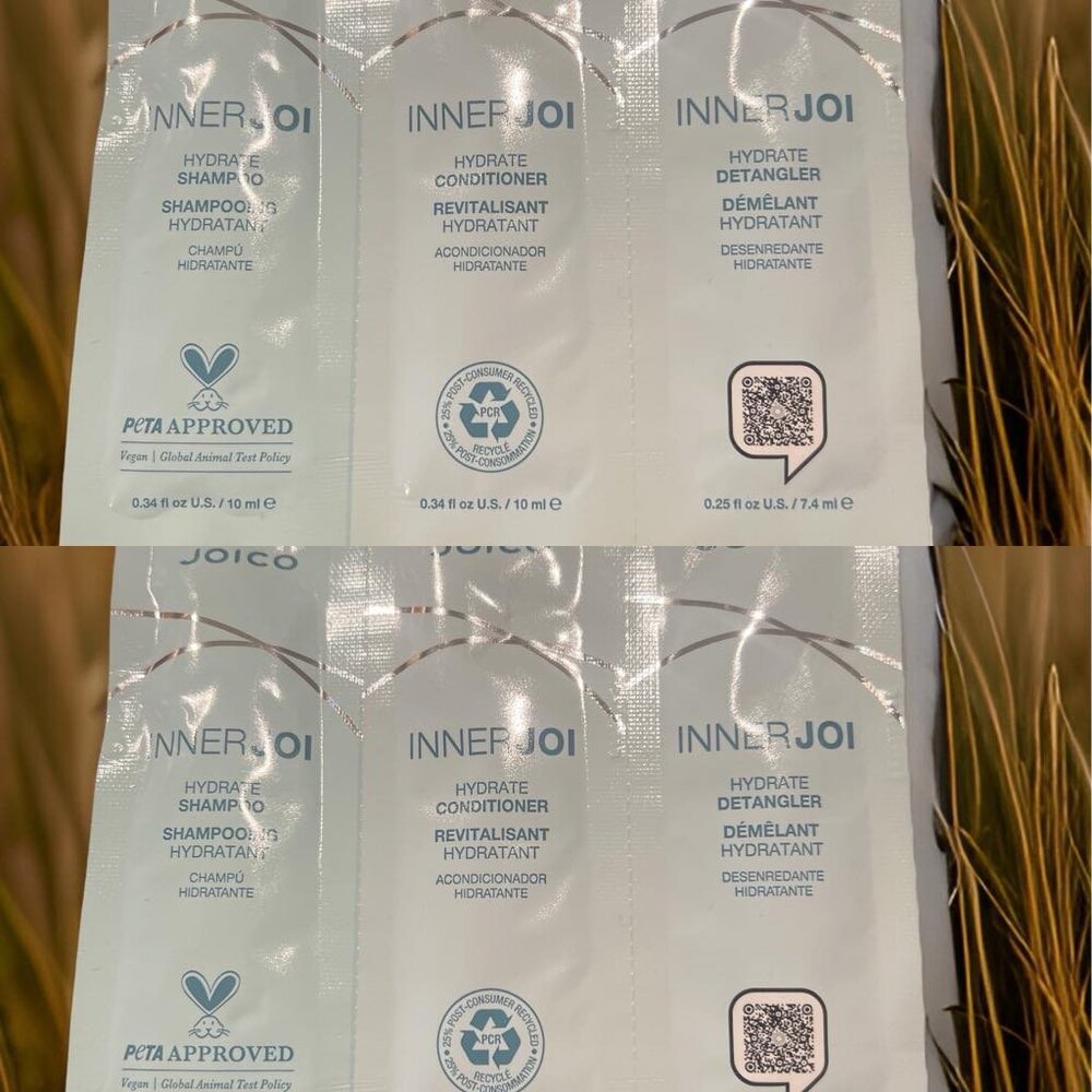 Joico Inner HydrateJoi Shampoo Conditioner Detangler 0.34 oz Sample _ 2 units